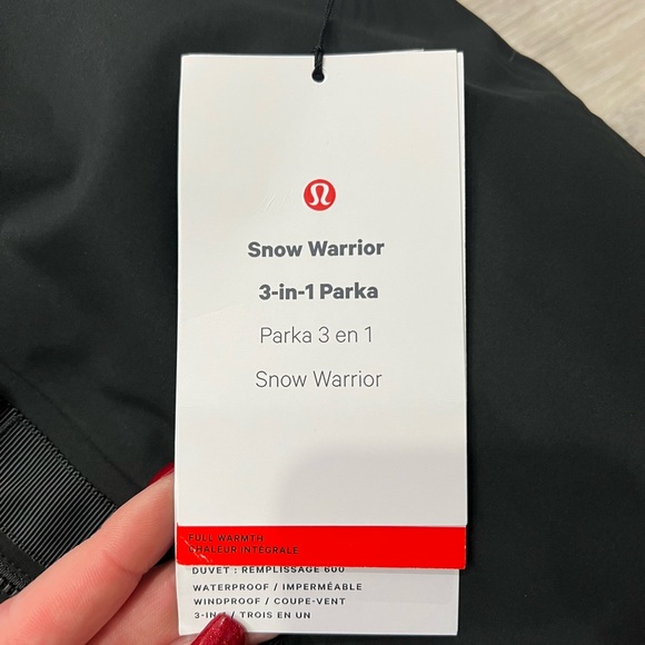 Lululemon 3 in 1 snow warrior parka, new with tags. - Picture 3 of 5